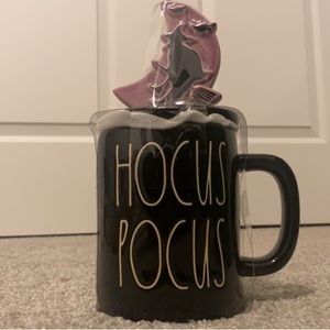 Rae Dunn mug with topper